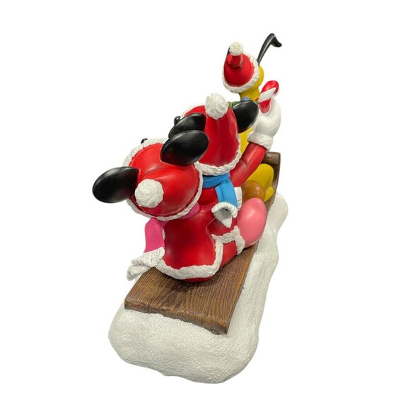 Mickey Minnie Pluto Disneyana Resin Figurine 7.5in Christmas Decor - Picture 4 of 5